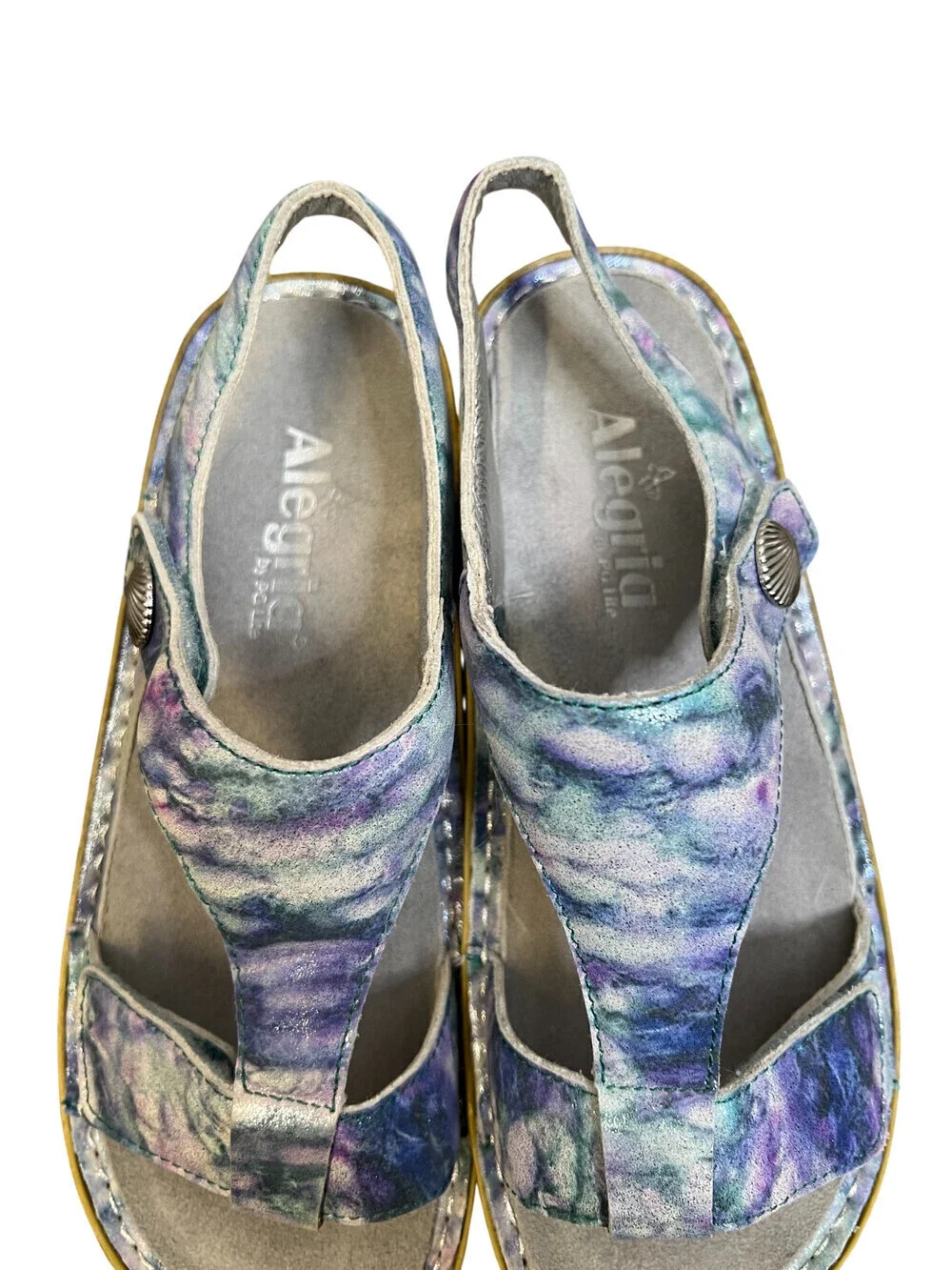 Alegria Ken298 Women’s Comfort Sandals Blue Purple Opalescent EU 37 US 7-7.5